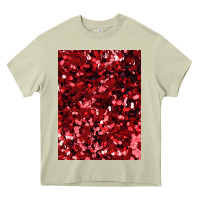 Red Glitter Party Sequins Heavy Core Tee | Teevron