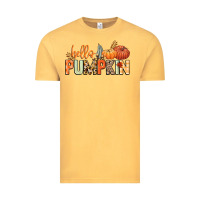 Vintage Mustard Hello pumpkin Vintage Tee - NancyCooperArtShop