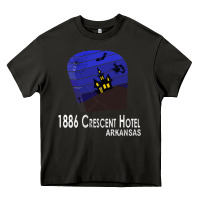 Asphalt 1886 Crescent Hotel Eureka Springs Arkansas USA Halloween Haunted Bat  Heavy Core Tee - lanVoArt