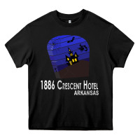 Black 1886 Crescent Hotel Eureka Springs Arkansas USA Halloween Haunted Bat  Heavy Core Tee - lanVoArt