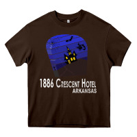 Chocolate Brown 1886 Crescent Hotel Eureka Springs Arkansas USA Halloween Haunted Bat  Heavy Core Tee - lanVoArt