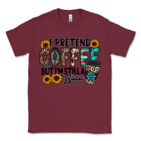 Burgundy i pretend coffee Classic Tee - RacoonDesign