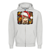 Dove Grey Christmas Cow Zipper Hoodie - LillyAllenDesigns