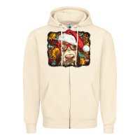 Sandshell Christmas Cow Zipper Hoodie - LillyAllenDesigns