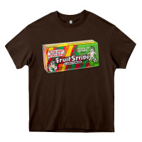 Chocolate Brown old school fruit stripe gum Heavy Core Tee - lanVoArt