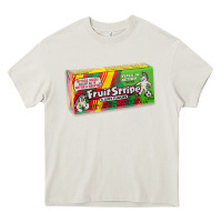 Cream old school fruit stripe gum Heavy Core Tee - lanVoArt