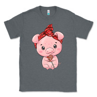 Charcoal Heather cute pig Classic Tee - texasbilliewilder
