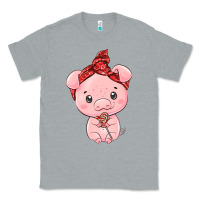 Heather Grey cute pig Classic Tee - texasbilliewilder