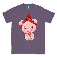 Lavender cute pig Classic Tee - texasbilliewilder
