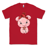 Red cute pig Classic Tee - texasbilliewilder