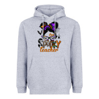 Heather Grey one spooky teacher Heavyweight Hoodie - SublimationCraftShop