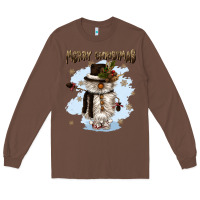 Chestnut merry christmas snowman Long Sleeve Tee - CowGirlArtShop
