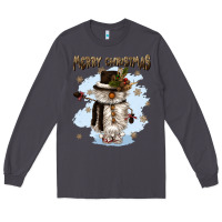 Smoke merry christmas snowman Long Sleeve Tee - CowGirlArtShop