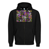 Black mardi gras celebration pattern Zipper Hoodie - CowhideDigitalArt