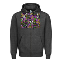 Charcoal Heather mardi gras celebration pattern Zipper Hoodie - CowhideDigitalArt