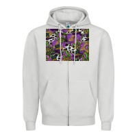 Dove Grey mardi gras celebration pattern Zipper Hoodie - CowhideDigitalArt