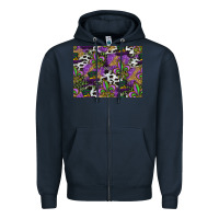 Navy mardi gras celebration pattern Zipper Hoodie - CowhideDigitalArt