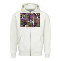 Oatmeal Heather mardi gras celebration pattern Zipper Hoodie - CowhideDigitalArt