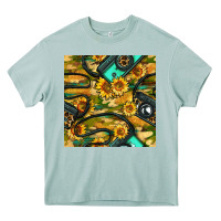 Arona Leopard Digital Camera And Sunflowers With Camouflage Seamless Pattern Heavy Core Tee - BundleAndBundleShop