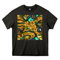 Asphalt Leopard Digital Camera And Sunflowers With Camouflage Seamless Pattern Heavy Core Tee - BundleAndBundleShop