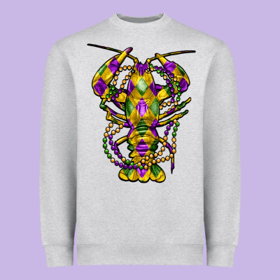 Mardi Gras Crawfish Heavyweight Sweatshirt Designed By Fadigitalartstudio