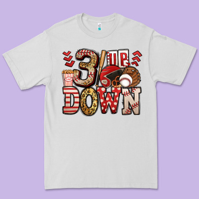 Three Up Three Down Baseball Premium Tee Designed By Jasminsmagicworld