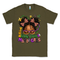 Army Green little miss mardi gras afro messy bun kid Classic Tee - texasbilliewilder