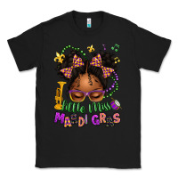 Black little miss mardi gras afro messy bun kid Classic Tee - texasbilliewilder