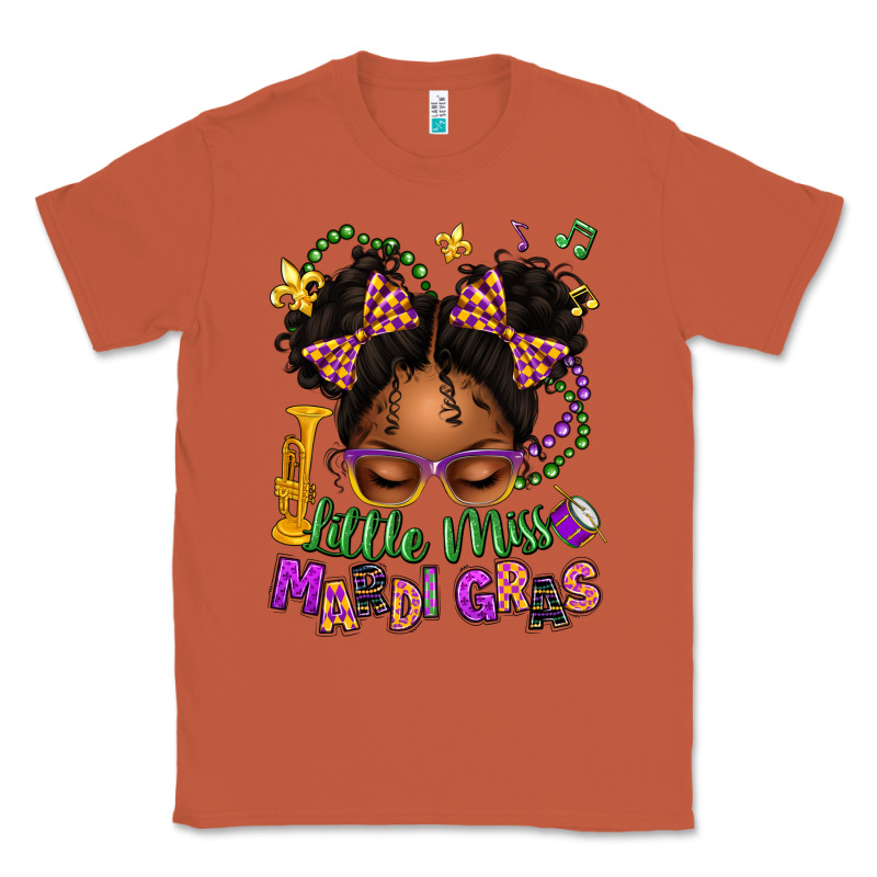 Little Miss Mardi Gras Afro Messy Bun Kid Classic Tee by texasbilliewilder | Teevron