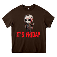 Chocolate Brown Funny Friday 13th Funny Halloween Horror Heavy Core Tee - lanVoArt