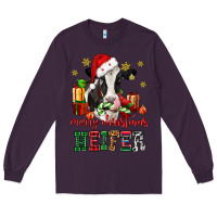 Plum merry christmas heifer cow Long Sleeve Tee - CowGirlArtShop
