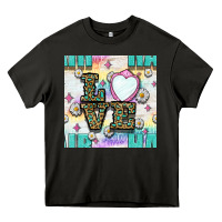 Asphalt Leopard Love Hair And Mirror With Daisy Seamless Pattern Bbs Heavy Core Tee - BundleAndBundleShop