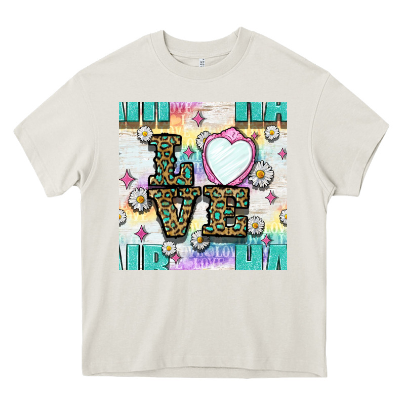 Leopard Love Hair And Mirror With Daisy Seamless Pattern Bbs Heavy Core Tee by BundleAndBundleShop | Teevron