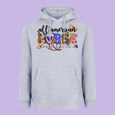All American Nurse Heavyweight Hoodie Designed By Artiststas