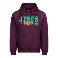 Mauve Wine y'all need jesus arrow lily flowers Urban Hoodie - BarkalooDesign