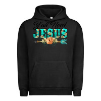 Pigment Black y'all need jesus arrow lily flowers Urban Hoodie - BarkalooDesign