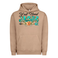 Pigment Burro y'all need jesus arrow lily flowers Urban Hoodie - BarkalooDesign