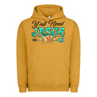 Pigment Peanut Butter y'all need jesus arrow lily flowers Urban Hoodie - BarkalooDesign