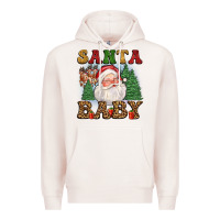 Pale Pink santa baby Premium Hoodie - FaDigitalArtStudio