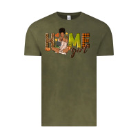 Vintage Olive Home girl Fall afro girl Vintage Tee - NancyCooperArtShop
