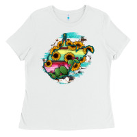 White west virginia map sunflower cactus serape Ladies Tee - RanaPortraitStore