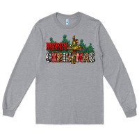 Heather Grey merry christmas  cross Long Sleeve Tee - CowGirlArtShop