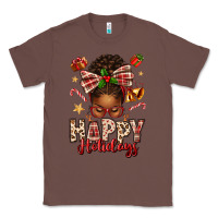 Chestnut happy holidays christmas afro messy bun Classic Tee - texasbilliewilder