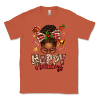 Happy Holidays Christmas Afro Messy Bun Classic Tee | Teevron