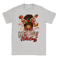 Moon Dust happy holidays christmas afro messy bun Classic Tee - texasbilliewilder
