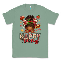 Sage happy holidays christmas afro messy bun Classic Tee - texasbilliewilder