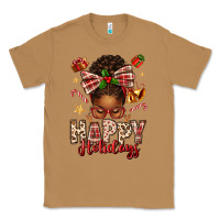 Toasted Coconut happy holidays christmas afro messy bun Classic Tee - texasbilliewilder
