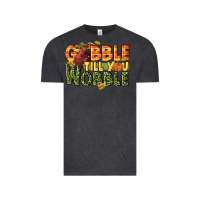 Vintage Black Gobble till you wobble turkey thanksgiving Vintage Tee - NancyCooperArtShop