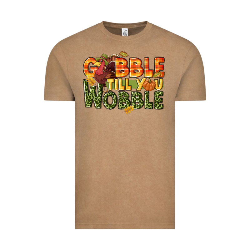 Gobble Till You Wobble Turkey Thanksgiving Vintage Tee by NancyCooperArtShop | Teevron