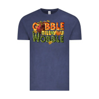Vintage Denim Gobble till you wobble turkey thanksgiving Vintage Tee - NancyCooperArtShop